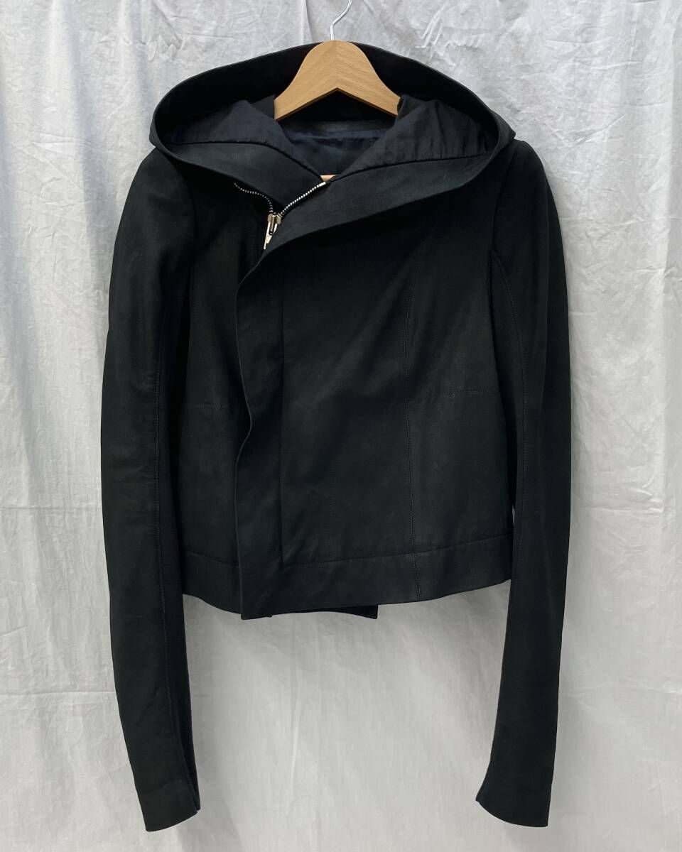 Rick Owens Owenscorp Italia s.r.l リックオウエンス オウエンスコープイタリア レザージャケット フーディRP16S9711-LN 40 黒