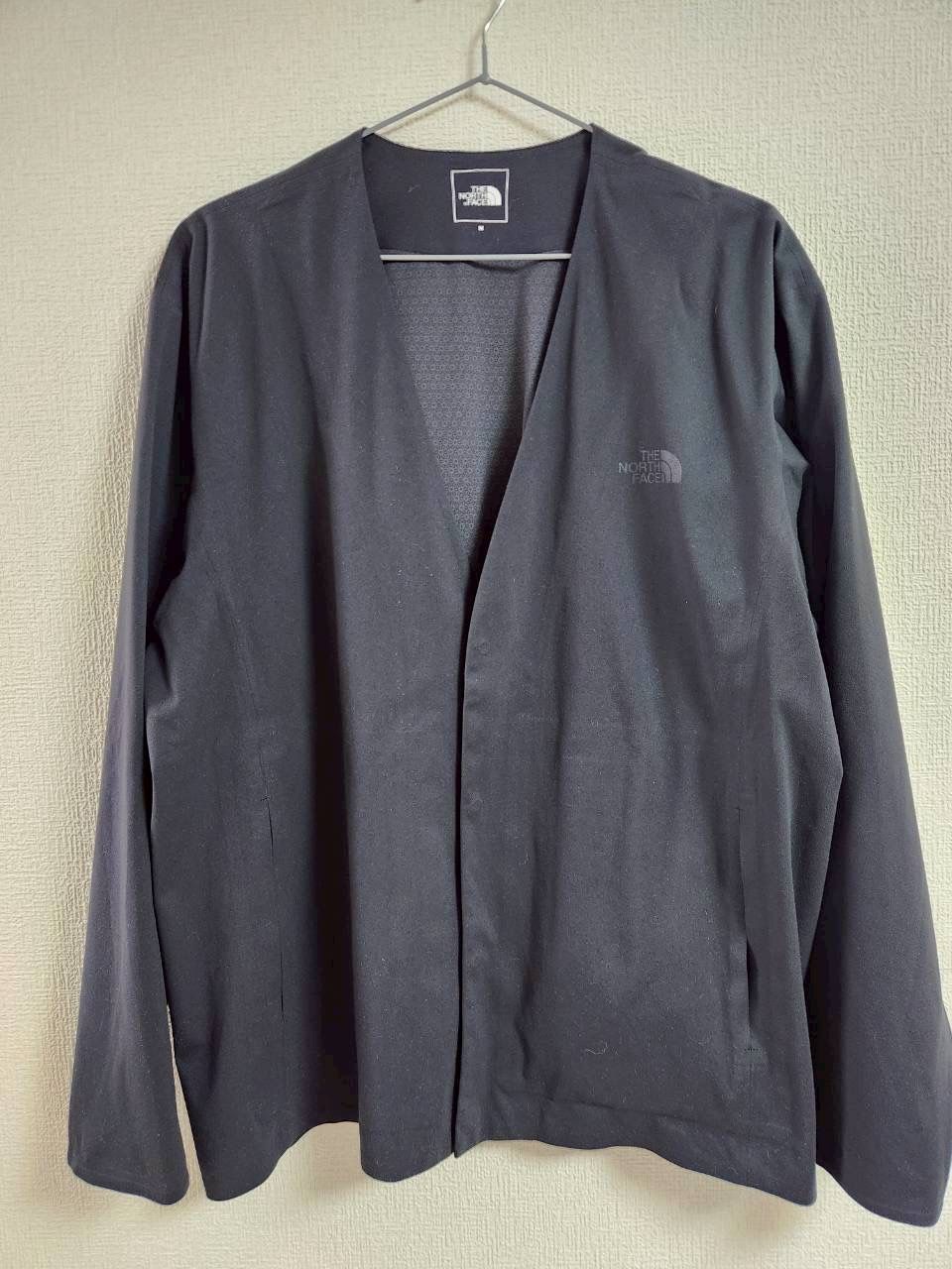 【良品】ザノースフェイス THE NORTH FACE Tech Lounge Cardigan テックラウンジカーディガン ブラック M ノーカラージャケット