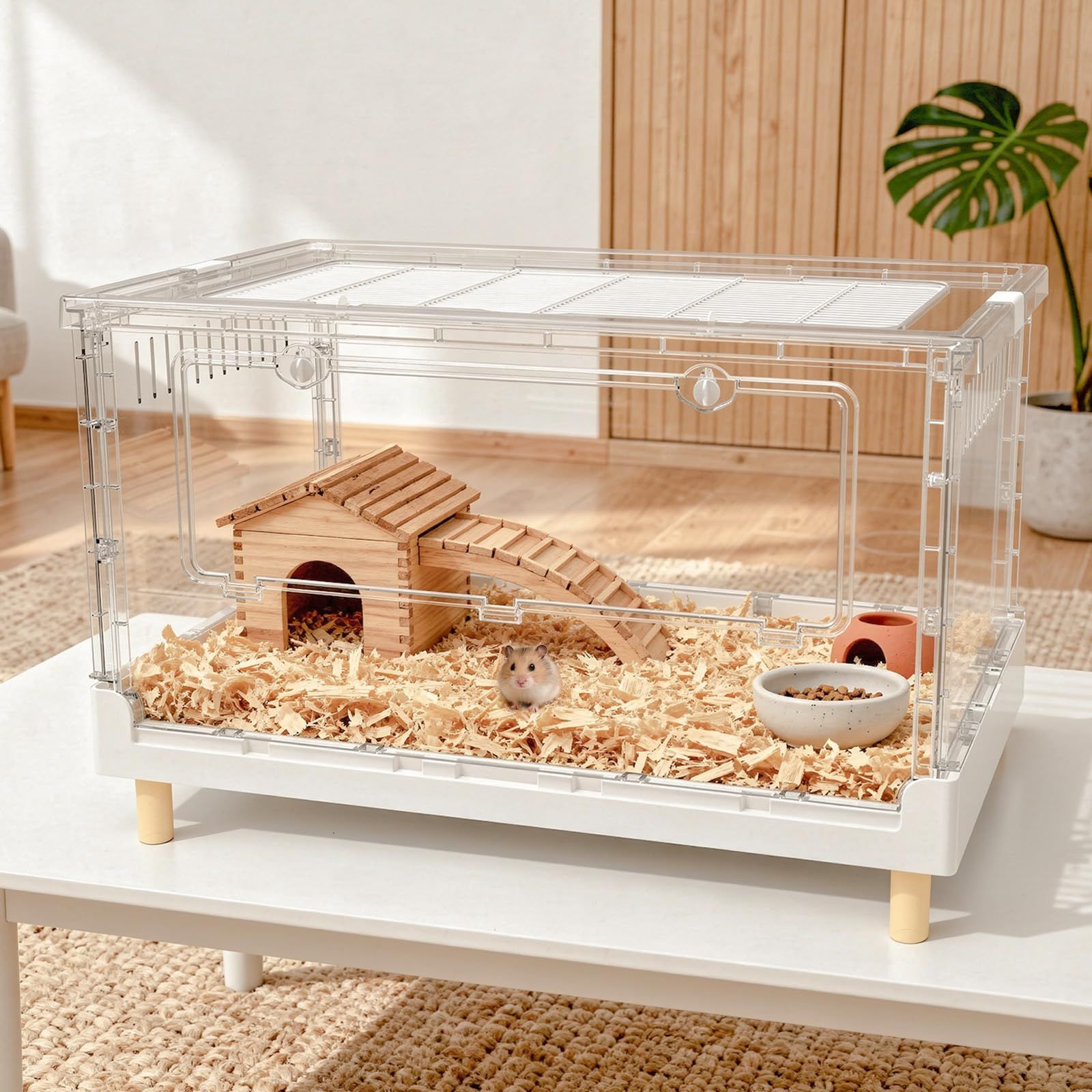 ハムスターケージ＆モルモット、小動物ペット用の完全透明でエコフレンドリーな大型アクリルケージ、例えば:ヒゲトカゲ、ネズミ、ハリネズミ、カメレオン、イグアナなど，70.5x43.5x39cm (70.5x43.5x39cm)pms 539a63c8