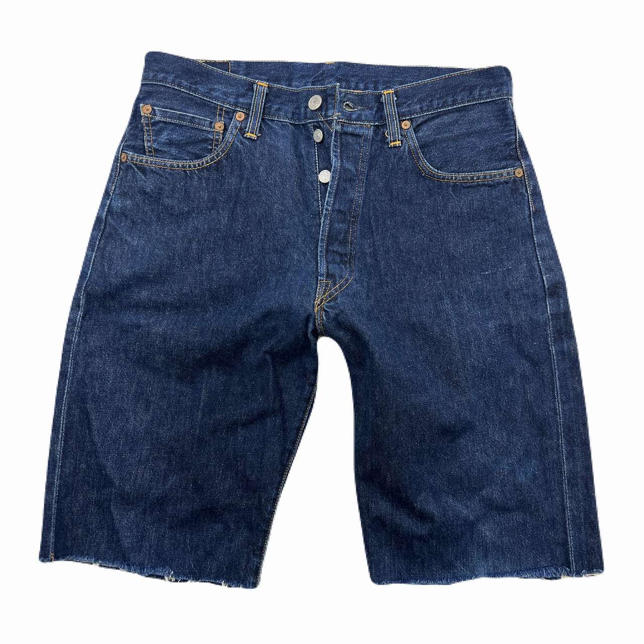 リーバイス 501XX デニム ハーフパンツ メンズ W34 カットオフ ダークネイビー バレンシア製 米国製 ビンテージ 復刻 BIGE 555 ジーンズ 短パン