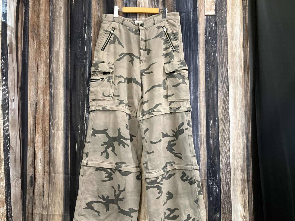 BASICS ベイシックス F.M.C.D 3WAY CAMO LARGE FIT TROUSER カモ柄パンツ グレー系 15,303円