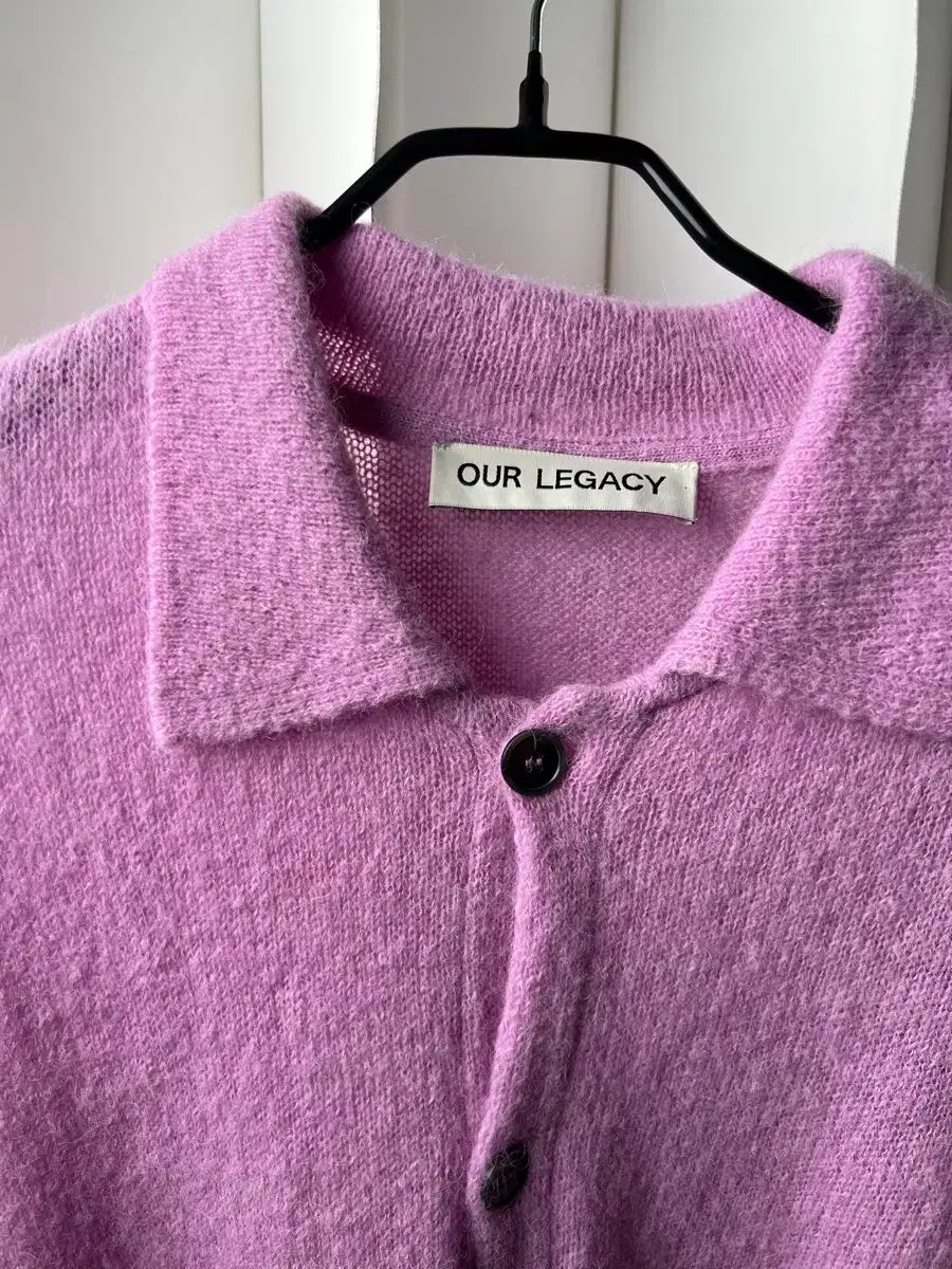 OUR LEGACY エブニング ポロ ニット ピンク カーディガン