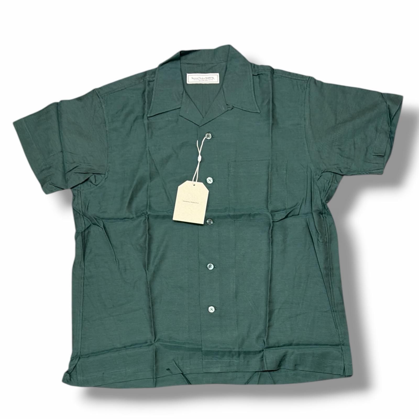 参考上代19800円 未使用 UNIVERSAL PRODUCTS 25SS OPEN COLLOR S/S SHIRTS オープンカラーシャツ ユニバーサルプロダクツ 251-60304 グリーン 1 （12152M）