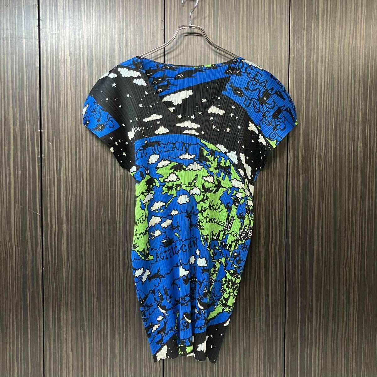12aw PLEATS PLEASE World Map Pleats Dress ノースリーブワンピース PP23-JT607 59,832円