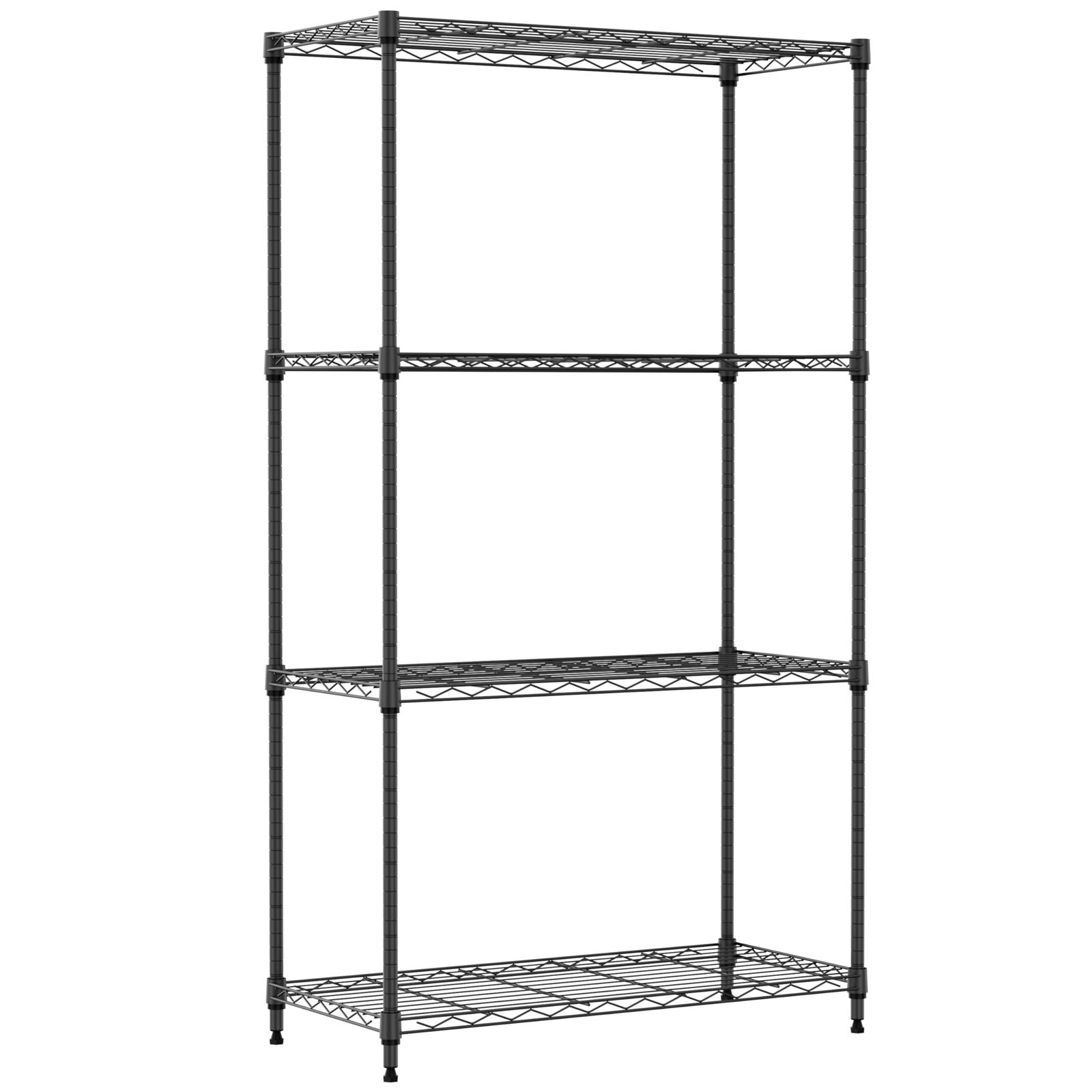 ☆新品☆IZEUK スチールラック 4段 高さ伸縮メッシュ 収納棚 防錆加工 パイプ棚 スリム ポール径19.1mm パーツ対応 全体耐荷重390kg 幅75cm×奥行35cm×高さ120cm 頑丈 ワイヤーシェルフ メタルラック シェルフ 17f50e98