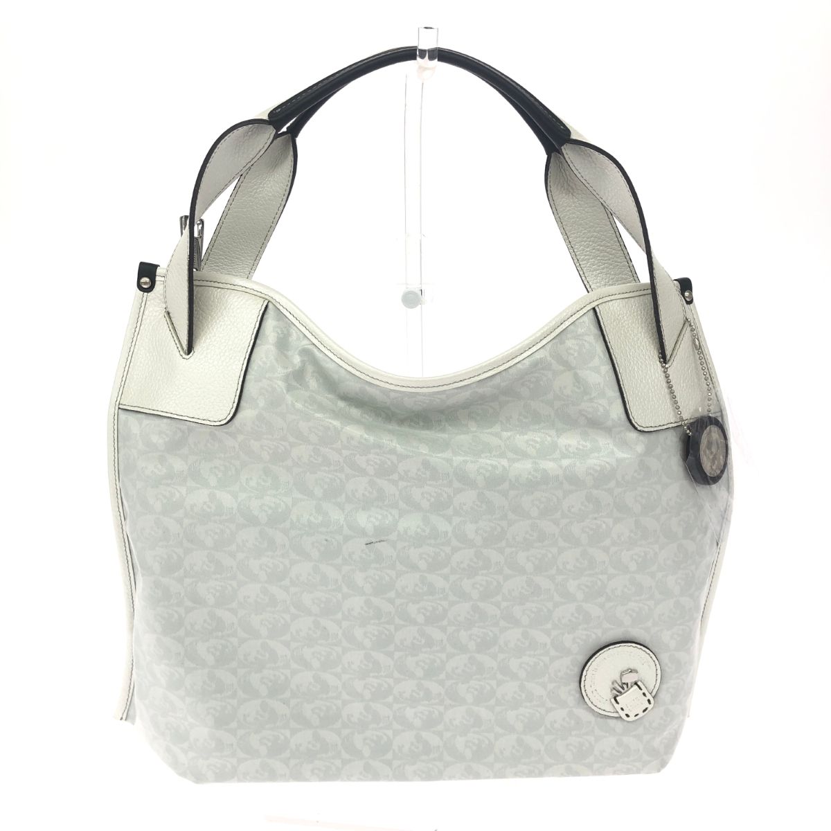 PELLE BORSA ペレボルサ トートバッグ ナイロン×レザー ホワイト 