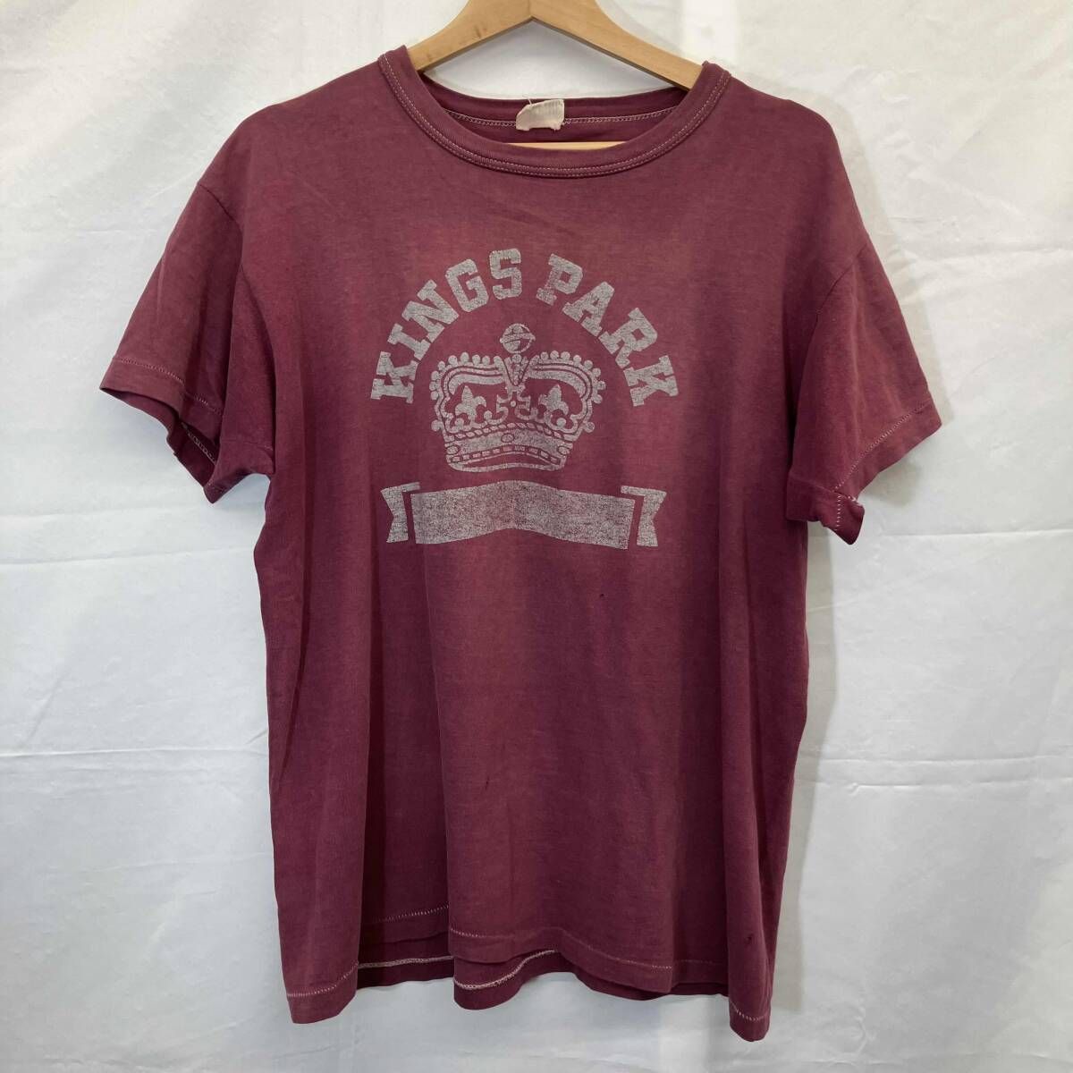 EMPIRE / エンパイア / 半袖Tシャツ / 50s 60s / 3段プリント / バーガンディ / ピンク