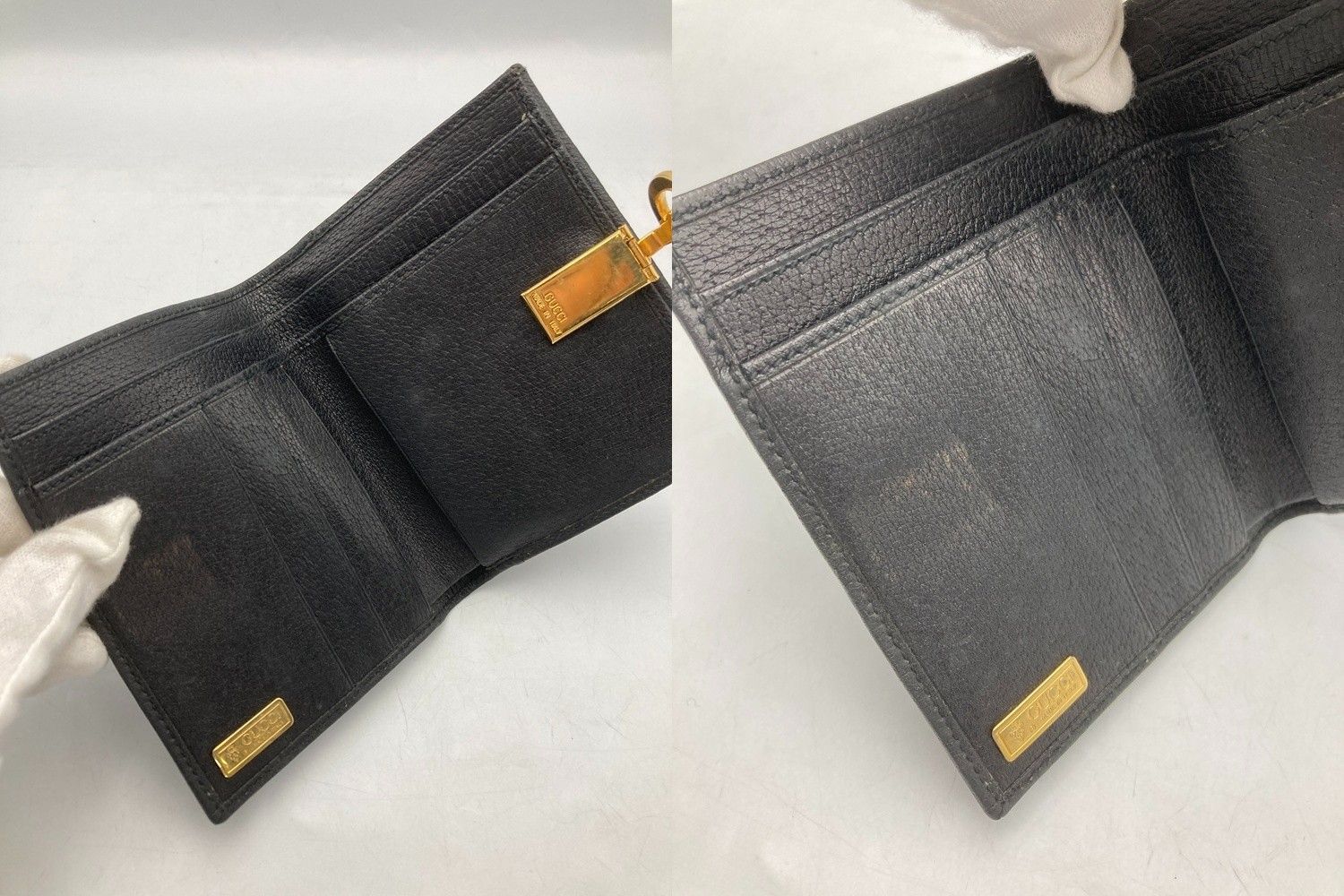 GUCCI グッチ インターロッキングG シェリーライン 2つ折り財布 中古