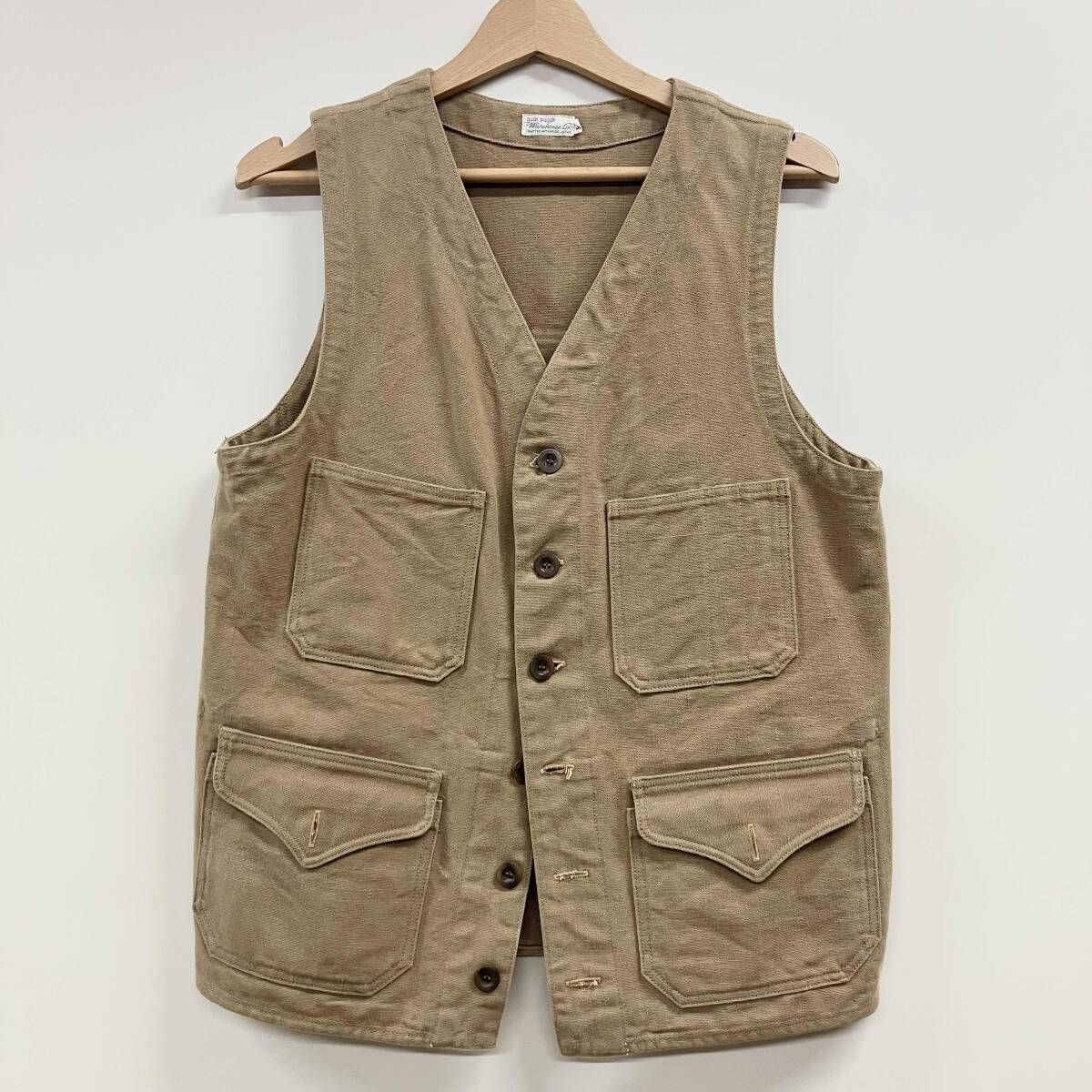 WAREHOUSE & CO. / ウエアハウス ベスト キャンバス生地 サイズ38 ベージュ