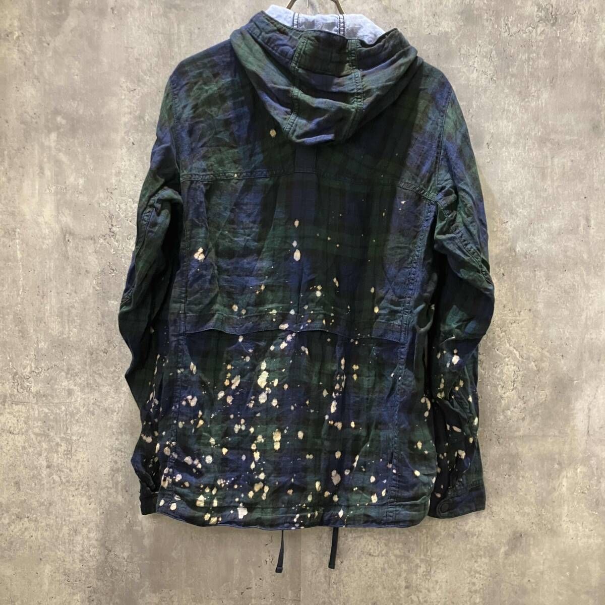 13SS COMME des GARCONS HOMME 脱色チェック ジップパーカー size XS