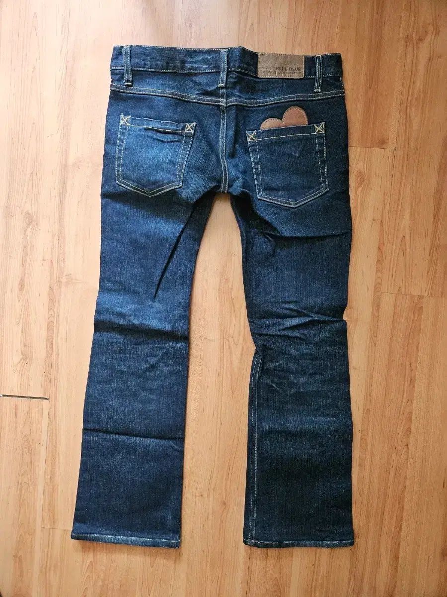 未使用)ジャパンブランド BLUE BLUE ハートパッチ デニム ズボン ブルーブルー