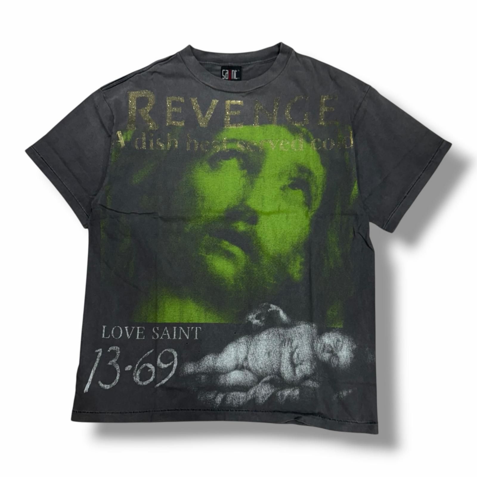 参考上代38500円 SAINT MICHAEL 23SS BJ_SS TEE / REVENGE ベルベルジンTシャツ セントマイケル SM-S23-0000-085 ブラック L （298M）