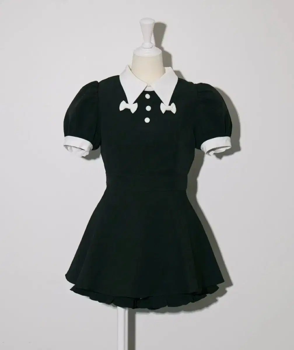 PIUM リー ボウタイ カラ 半袖 セットアップ ブラック pium Girl's スナ エブリン ミシェル 地雷系