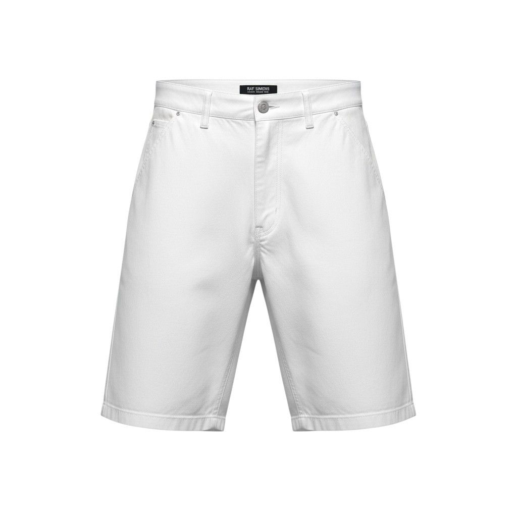 2a29 RAF SIMONS ラフシモンズ 23SS DENIM SKATE SHORTS デニムスケートショートパンツ ボトムス 231-M331 50サイズ ホワイト コットン100％ メンズo07t