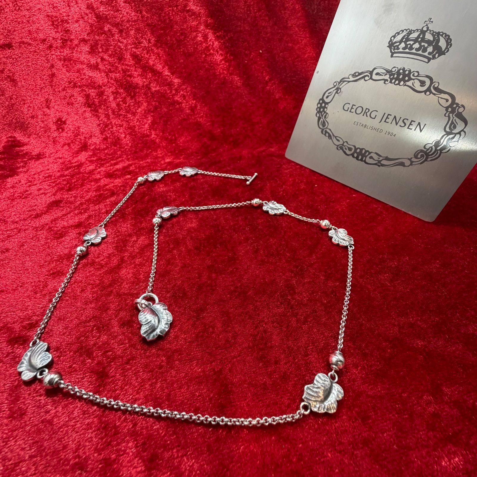 美品 リーフネックレス 53cm　 ジョージジェンセン/GEORG JENSEN