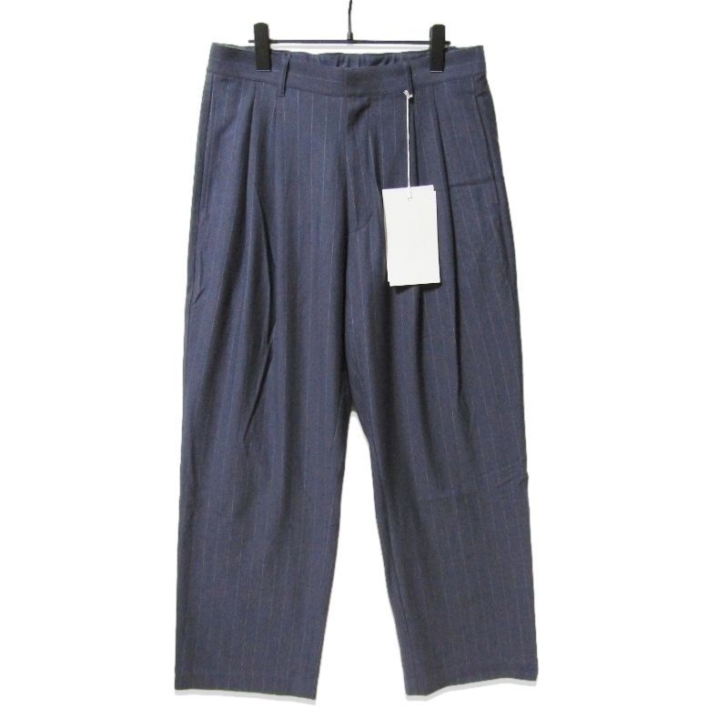 未使用 KANEMASA PHIL. カネマサフィル 36G ウールストライプトラウザー KM25A-045 36G Wool Stripe Trouser グレー L 27113718