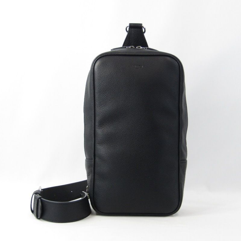美品 MASUDA マスダ ボディバッグ MONO FB モノ 型押し牛シュリンク革 日本製 ブラック 黒 47000098