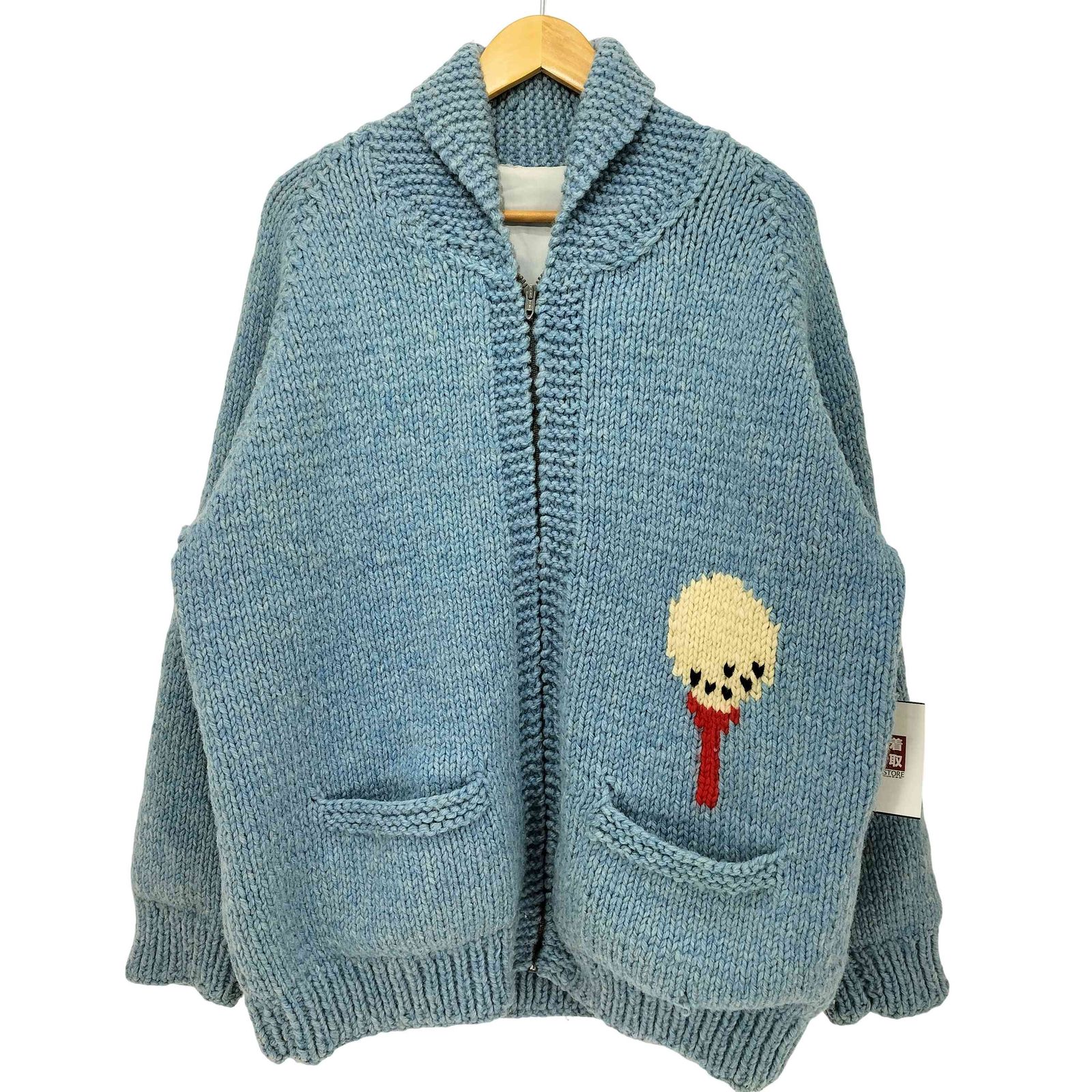 ユーズドフルギ USED古着 70-80s vintage ロケットTALON ゴルフ柄 カウチンニット メンズ 表記無