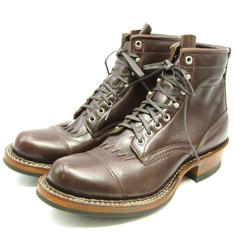 未使用 WHITE'S BOOTS ホワイツ US9.5D 27.5cm CRUISER CUSTOM HEELED 350M-HEEL ワークブーツ 水牛 DARK BROWN WATER BUFFALO 35005578