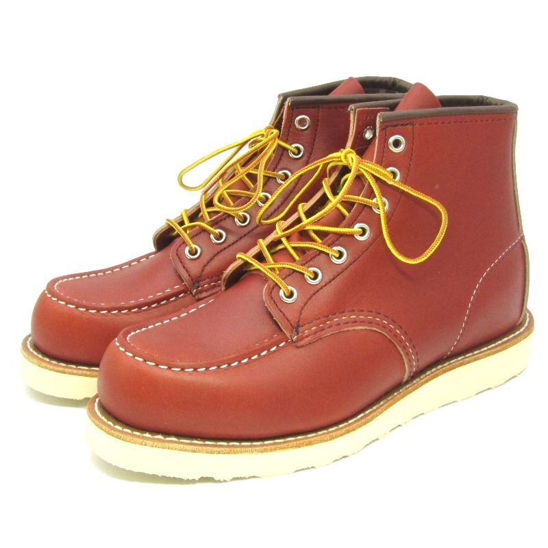 未使用 REDWING レッドウィング US7E 25cm クラシックモック 8875 復刻四角犬タグ ワークブーツ 赤茶 オロラセット ポーテージ 35005579