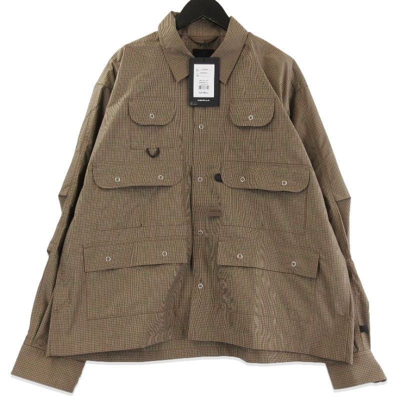 未使用 DAIWA PIER39 ダイワピア39 長袖シャツ BE-85026 フィッシングシャツ チェック シャツジャケット TECH BROWN GRAY L 71015761