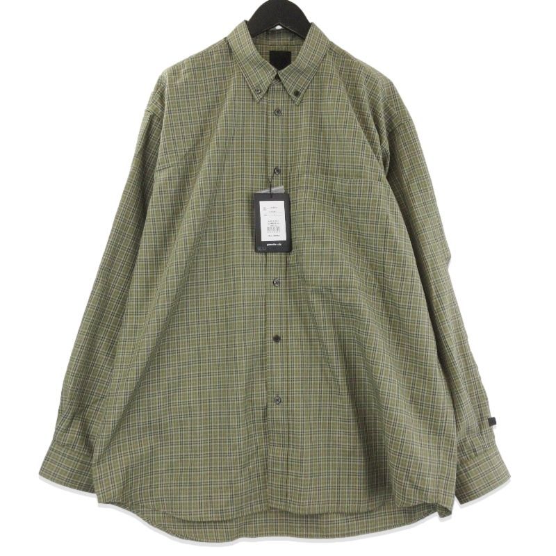 未使用 DAIWA PIER39 ダイワピア39 長袖シャツ BE-80026 テック ボタンダウンシャツ グレンプレイド チェック SAGE GRAY L 71015764