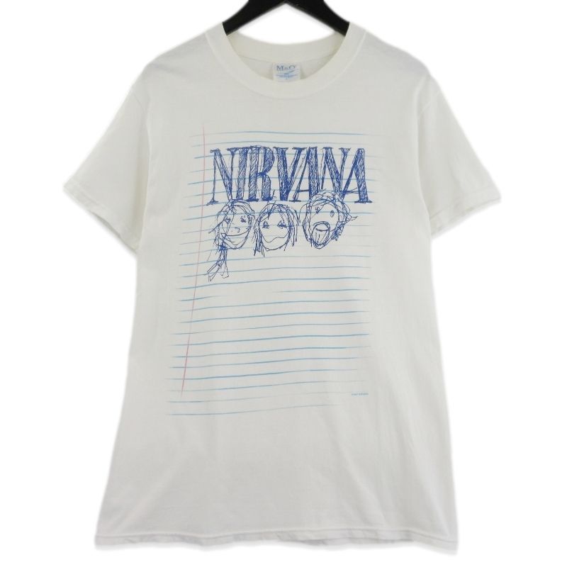 ヴィンテージ バンドTシャツ カートコバーン ニルヴァーナ KURT COBAIN NIRVANA NOTE コピーライト入り ホワイト 白 S 70017671