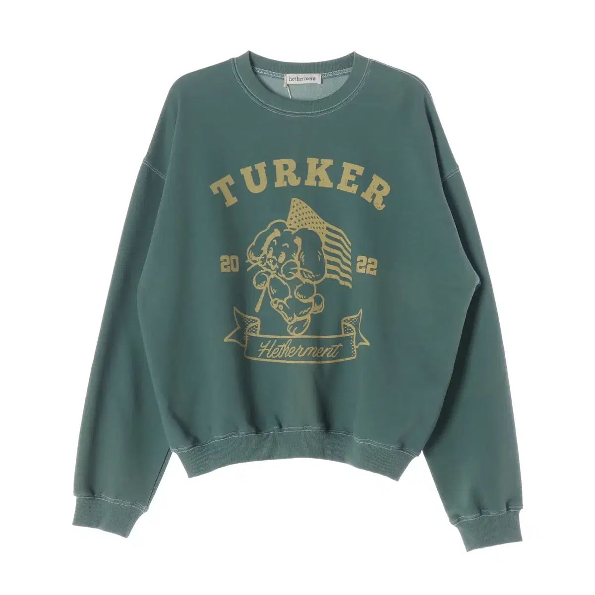 (新品) HETHERMENT 22SS タッカー 犬 グラフィック コットン スウェット