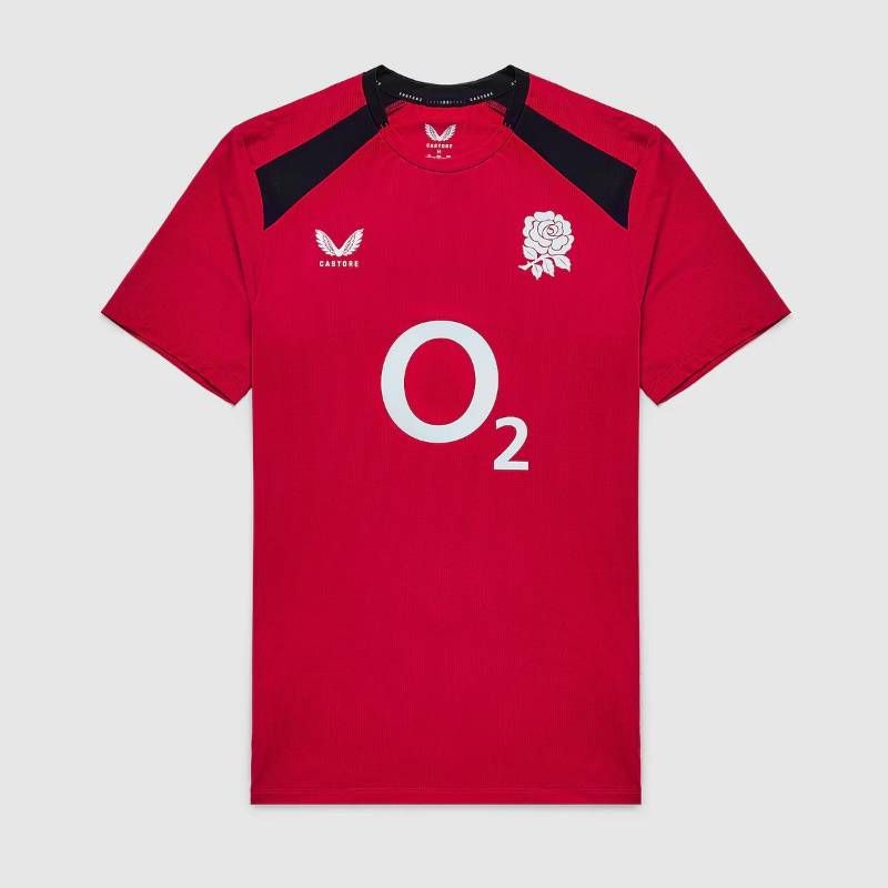 【送料無料・匿名配送】Castore カストーレ ラグビー イングランド代表 26/27 公式 パフォーマンス トレーニング Tシャツ 赤黒 新品 正規品