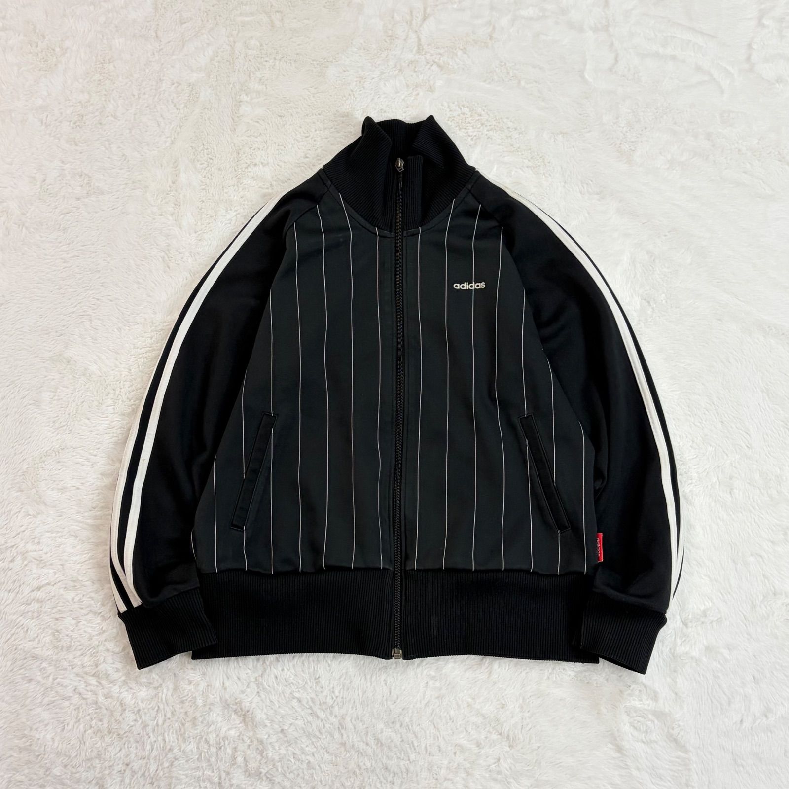 old アディダス トラックジャケット ジャージ 黒 ハート柄 S ハイネック 00s 2000's old adidas アディダス トラックジャケット ジャージ