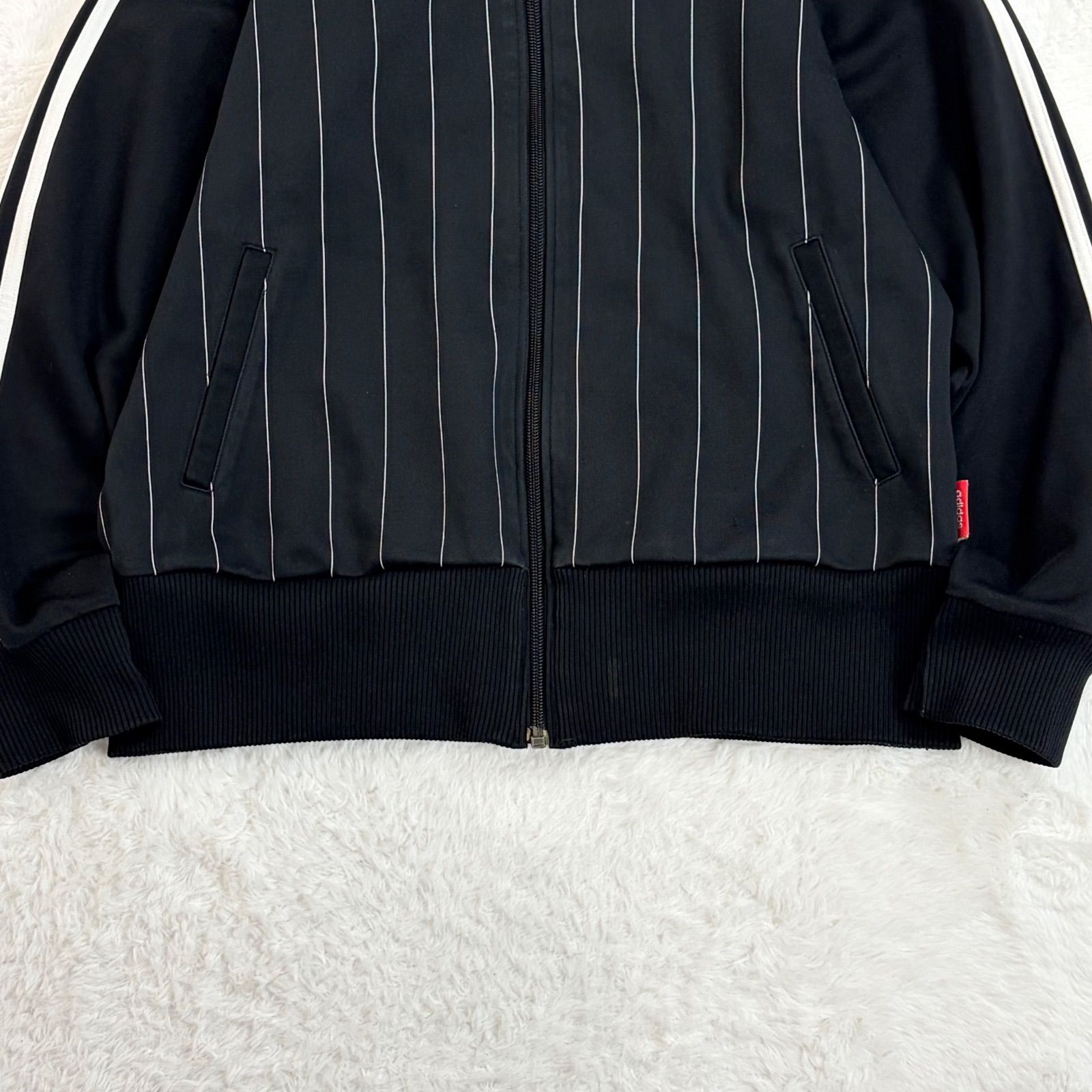 old アディダス トラックジャケット ジャージ 黒 ハート柄 S ハイネック 00s 2000's old adidas アディダス トラックジャケット ジャージ