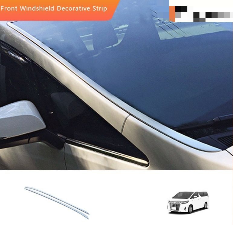 送料無料 トヨタ Toyota アルファード ヴェルファイア Vellfire 30系 2015-2022年対応 フロントガラスガーニッシュ ウインドウモール 2点セット ステンレス製 3Mテープ貼り付け式 外装パーツ 前面装飾 ドレスアップ 専用設計