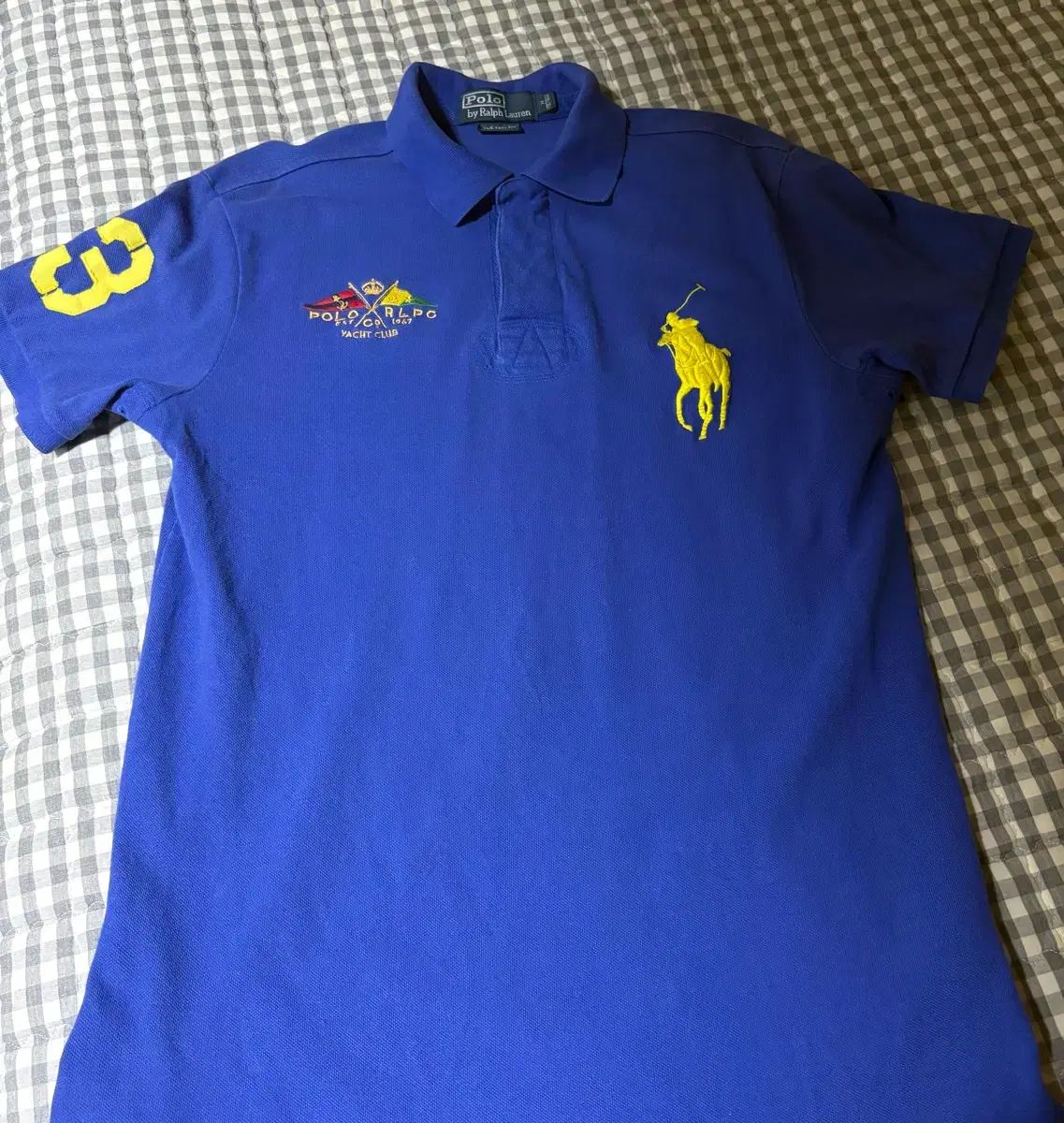 ポロ ビックポニー カラーTシャツ ブルー m