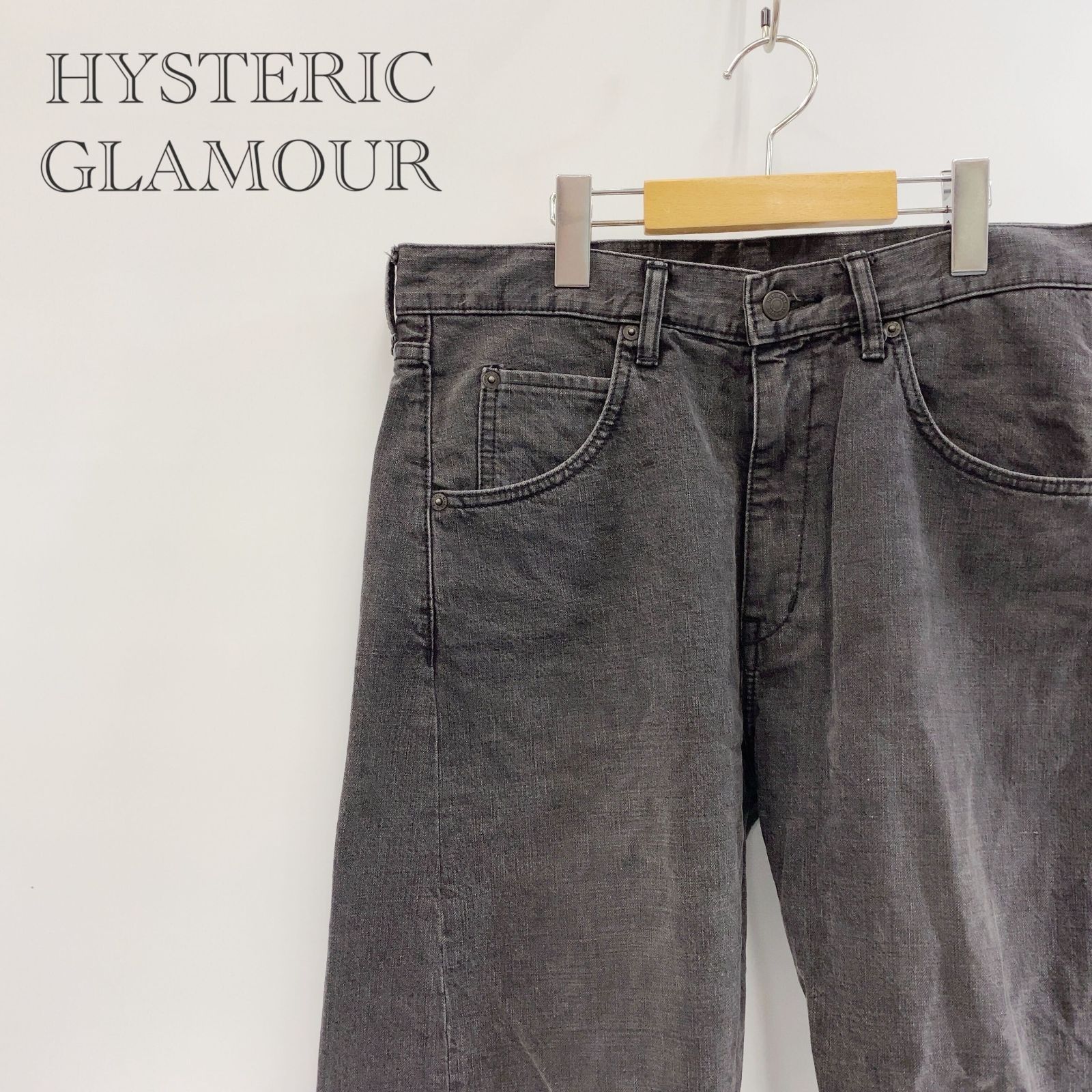 Hysteric Glamour テーパード デニム パンツ 02211AP08 ブラック デニム M メンズ ファッション _201023