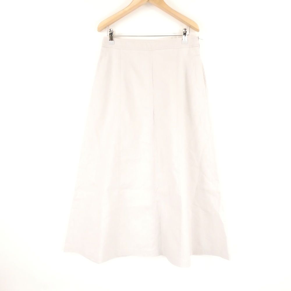 美品 theory luxe セオリー 03-5207300 Lush Linen Esly Skirt スカート 38 レーヨン 麻 25SS フレア ロング ライトグレー レディース AN3318A55