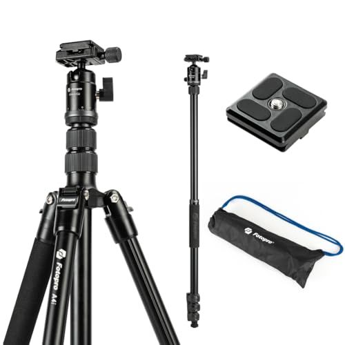 【新品】Fotopro 186cm カメラ三脚 旅行用 ボールヘッド付き コンパクトモノポッド バッグとスマホクリップ付属 最大耐荷重8Kg A4i 黒 b2b2d383