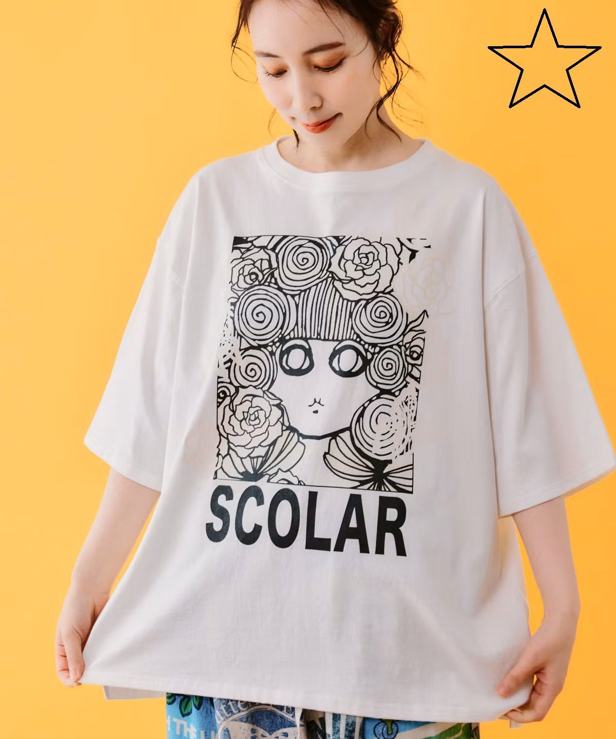 ScoLar（スカラー）162665：色づくスカラーちゃんUVプリントTシャツ