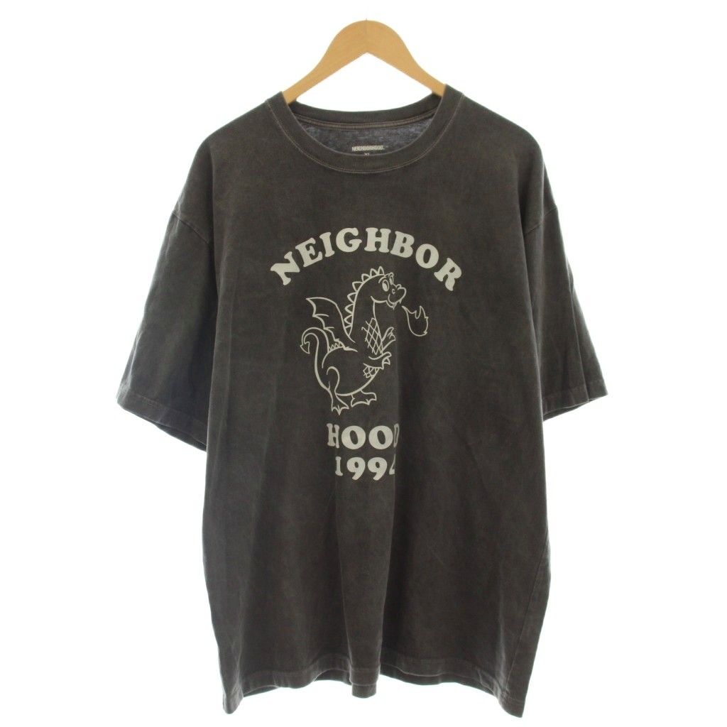 ネイバーフッド NEIGHBORHOOD Tシャツ 半袖 USED加工 ロゴ XL グレー /☆G