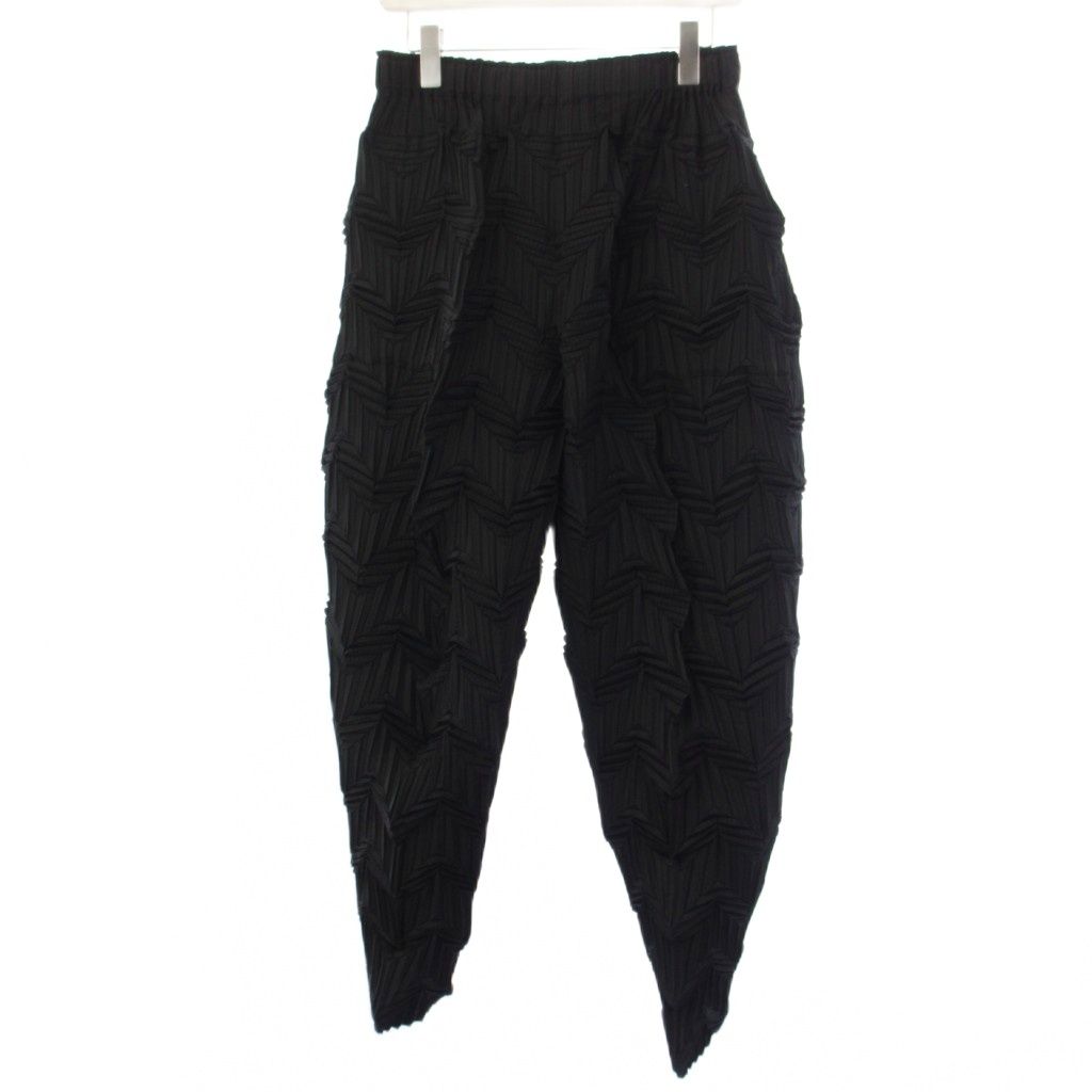イッセイミヤケ ISSEY MIYAKE エイポック エイブル A-POC ABLE TYPE-O 019 イージーパンツ プリーツパンツ 総柄 2 黒 ブラック AT51FF203 /YT