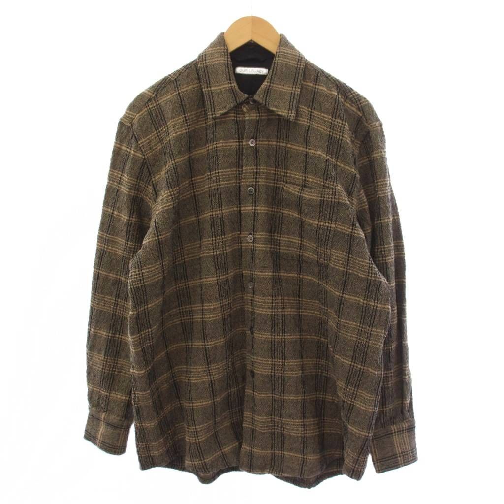 アワーレガシー OUR LEGACY ABOVE SHIR チェックシャツジャケット 46 茶 M4212AEB /BM