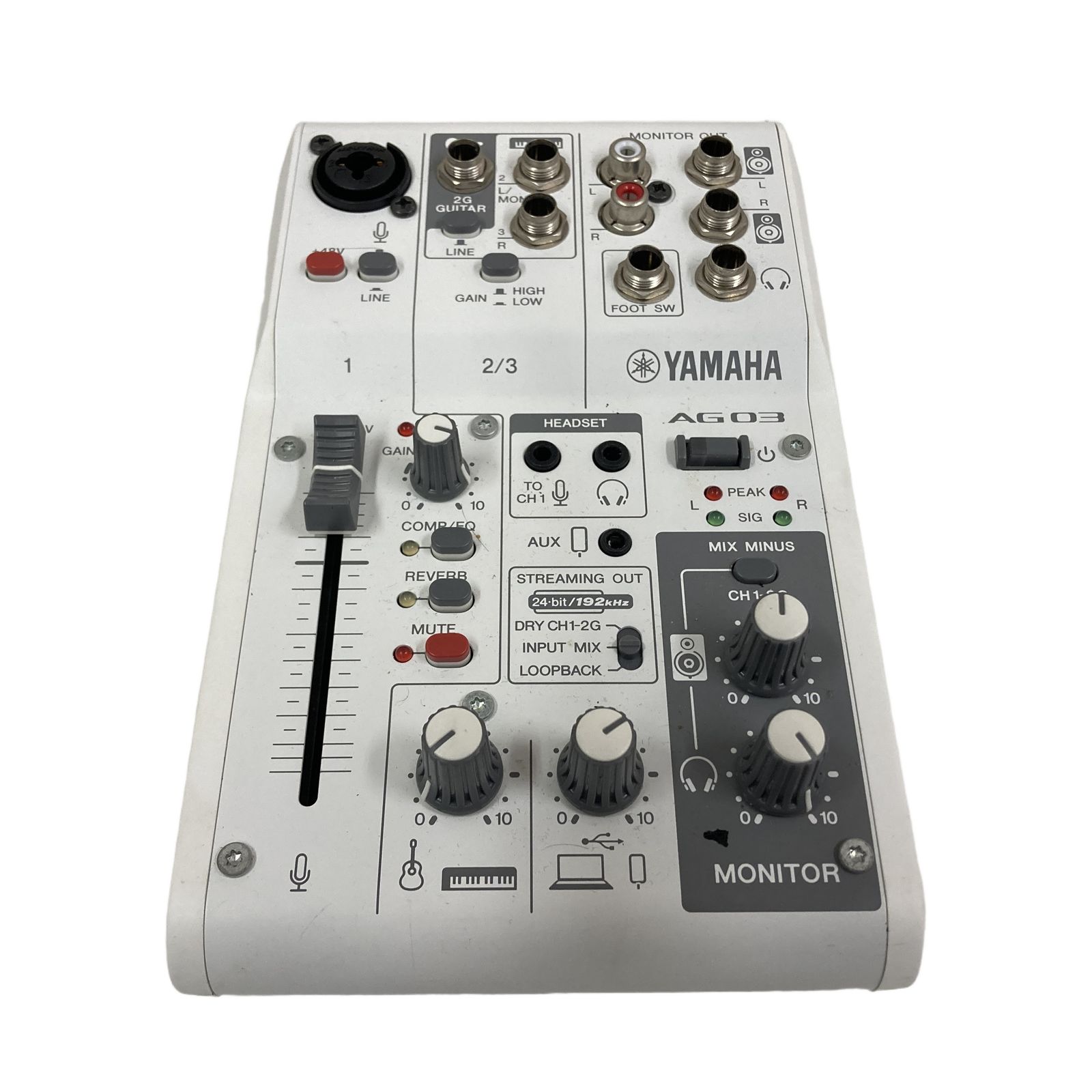 YAMAHA AG03 Mk2 ホワイト 配信用ミキサー オーディオインターフェース 