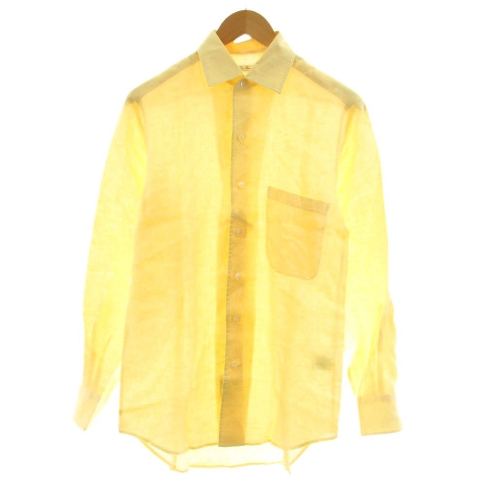 ロロピアーナ Loro Piana リネンシャツ カジュアルシャツ 長袖 麻 リネン XS 黄 イエロー MAB7683 /KU