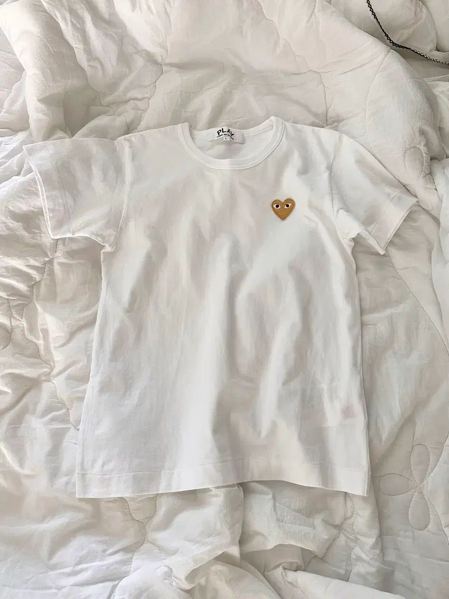(正規品) コム・デ・ギャルソン レディース GOLD ワッペン 半袖 Tシャツ L