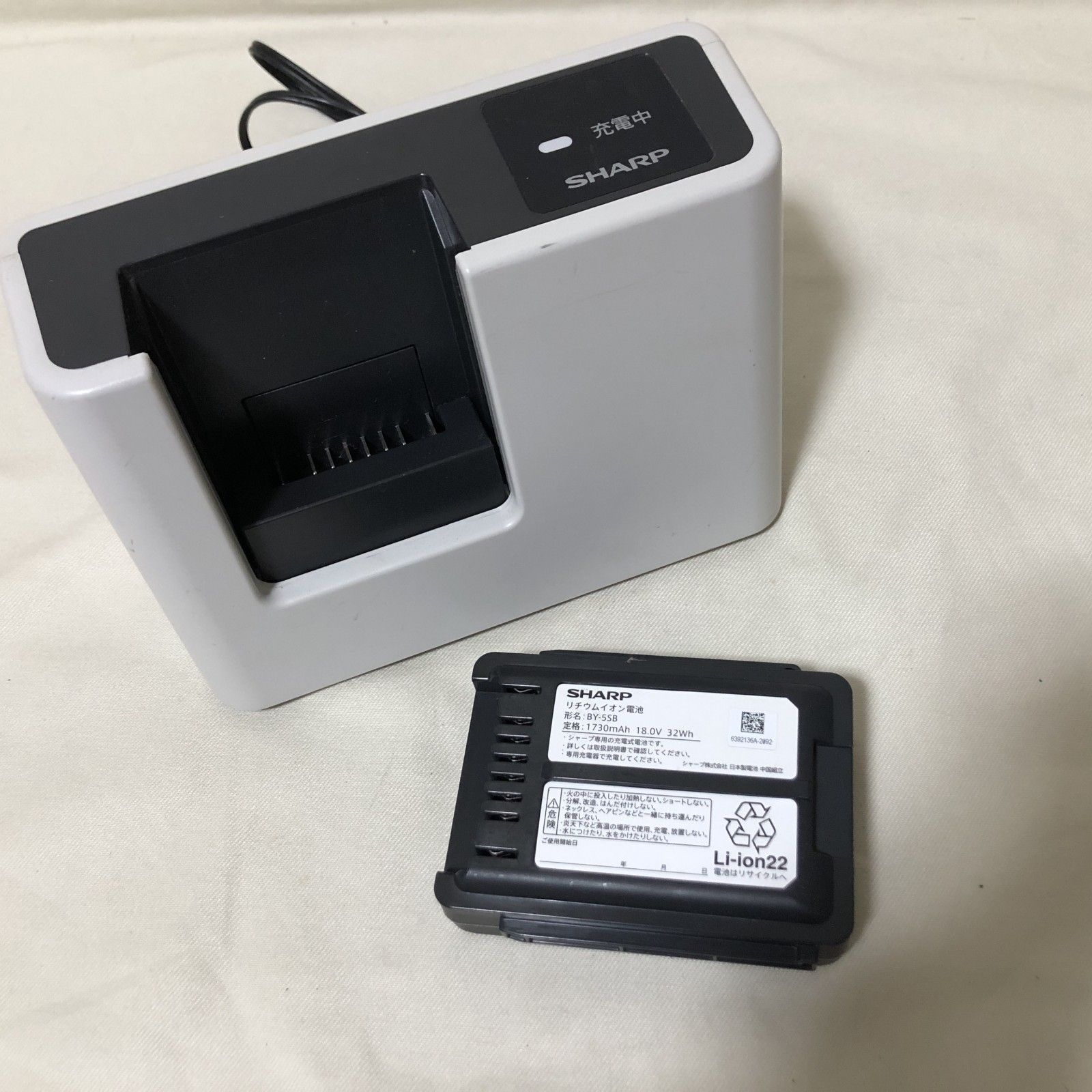 I284 SHARP シャープ 純正 充電器 R1ACE バッテリー BY-5SB セット 