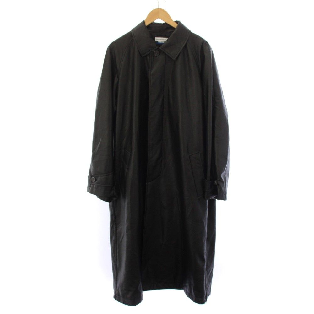 メゾンスペシャル MAISON SPECIAL ステンカラーコート ロング フェイクレザー 01 黒 11231161206 /BM