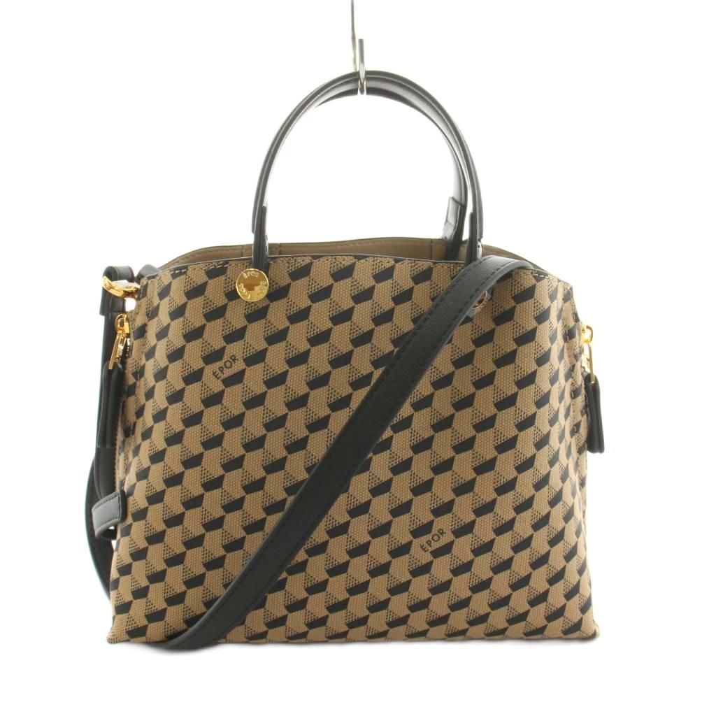 ロペ ROPE EPOR Y BAG ショルダーバッグ ハンドバッグ 総柄 フェイクレザー ベージュ 黒 ブラック GGX85910 /KU