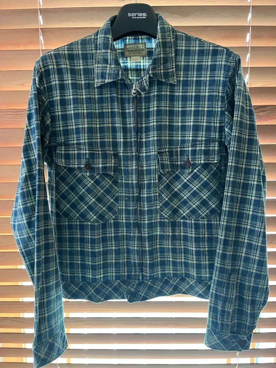 RRL Indigo CHECK Linen Blouson Jacket