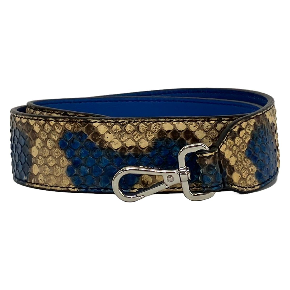 FENDI(フェンディ) ショルダーストラップ美品 ベージュ×ブルー×シルバー レザー