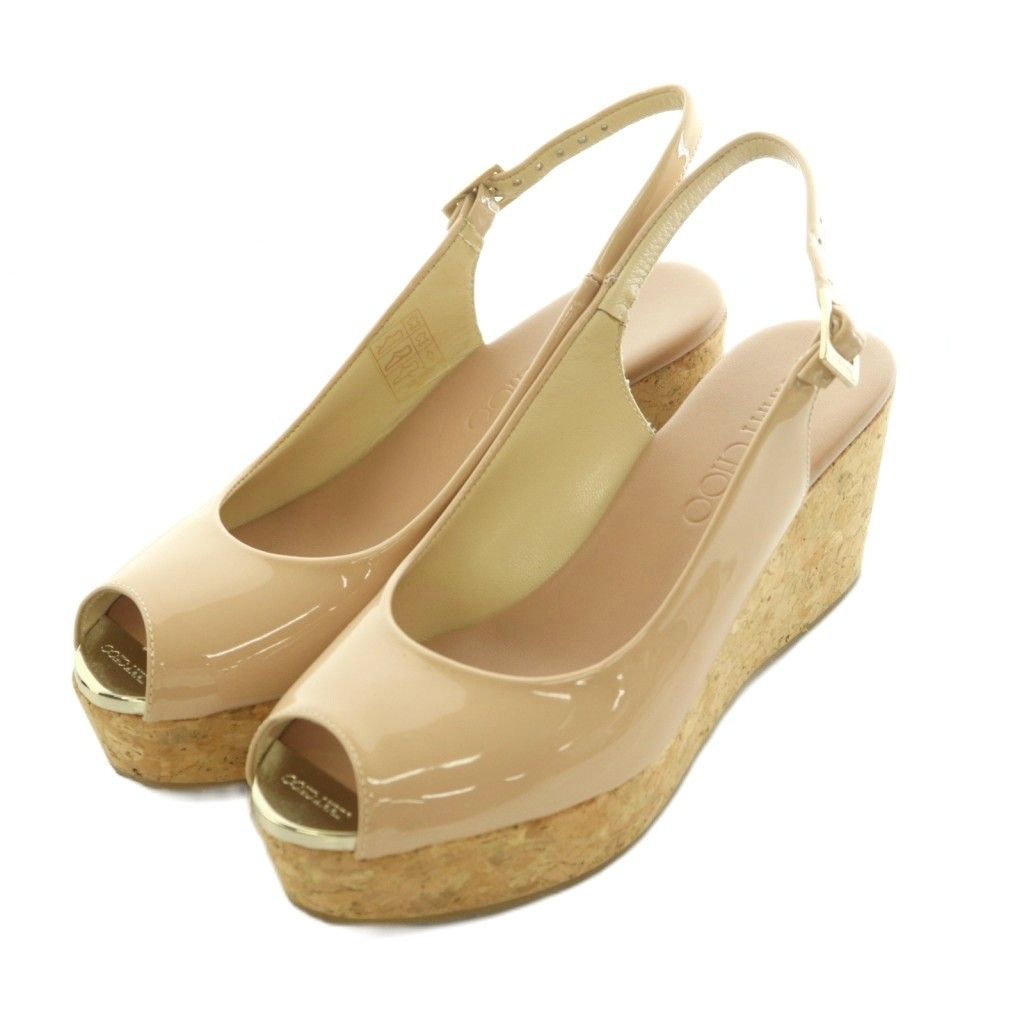 ジミーチュウ JIMMY CHOO コルクウェッジソールスリングバックサンダル 35 22.0cm ピンク /MI ■OS ■SH