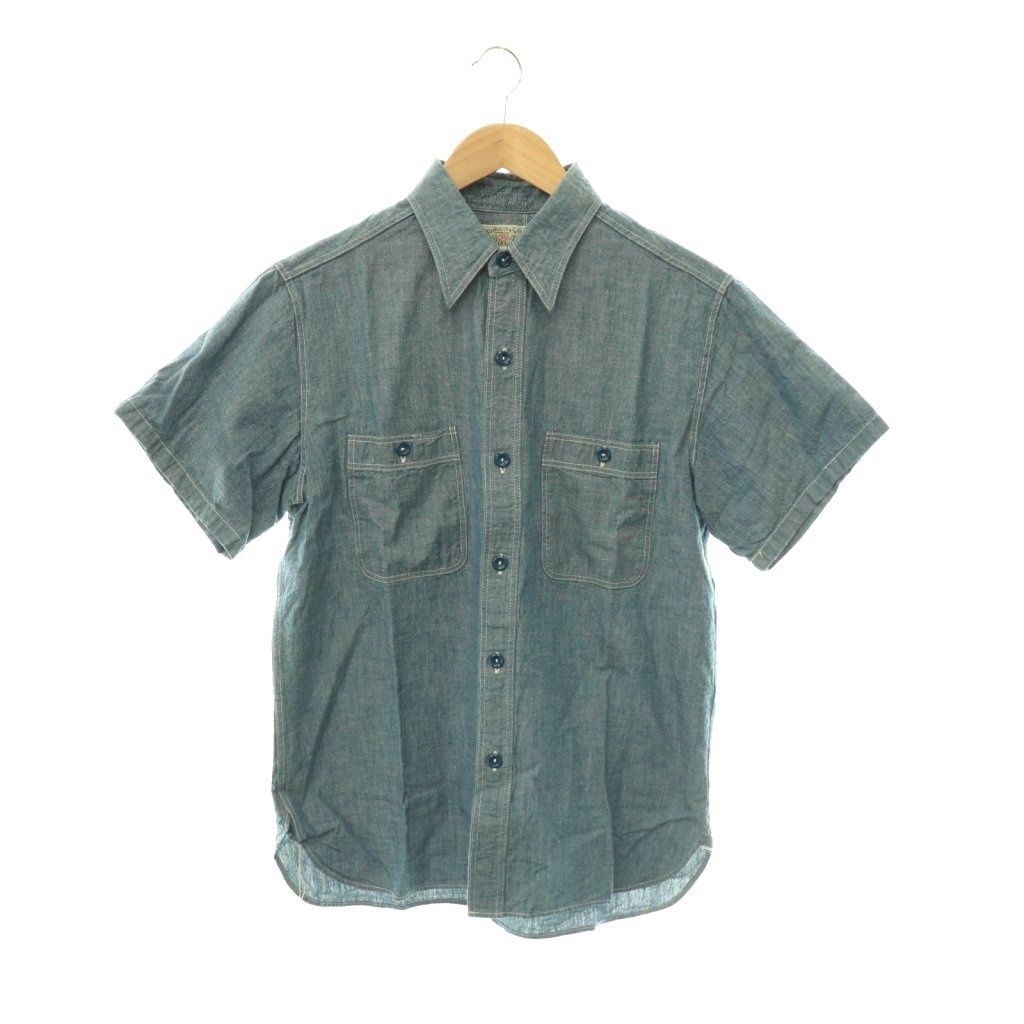バズリクソンズ BUZZ RICKSON’S BLUE CHAMBRAY WORK SHIRT シャンブレー シャツ コットン 半袖 15-15 1/2 青 ブルー BR35856 /HS ■OS 6,675円